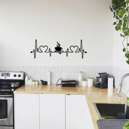 Kahve Bar Ritim Metal Duvar Dekoru