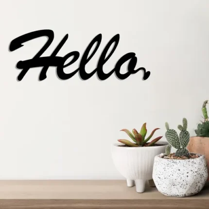 Hello Yazı Tasarım Metal Dekor